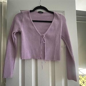 Honeybum cardigan tie purple medium